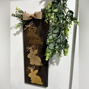 Rustic Wooden Bunny Wall Decor